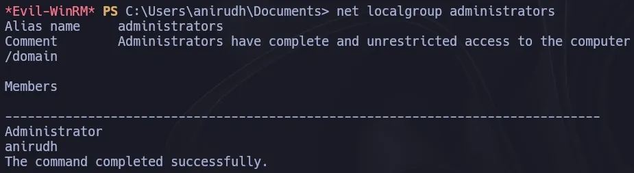 net localgroup administrators