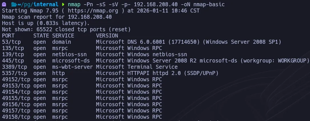 nmap basic scan