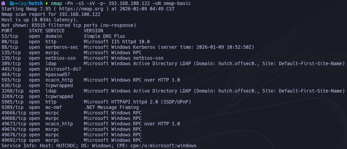 nmap basic scan