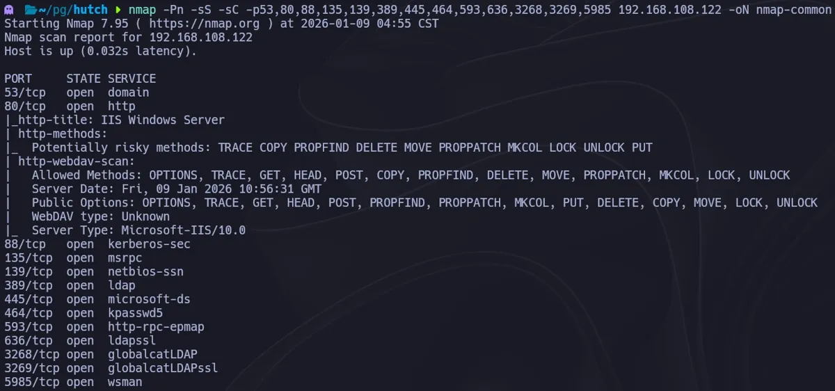 nmap common scan