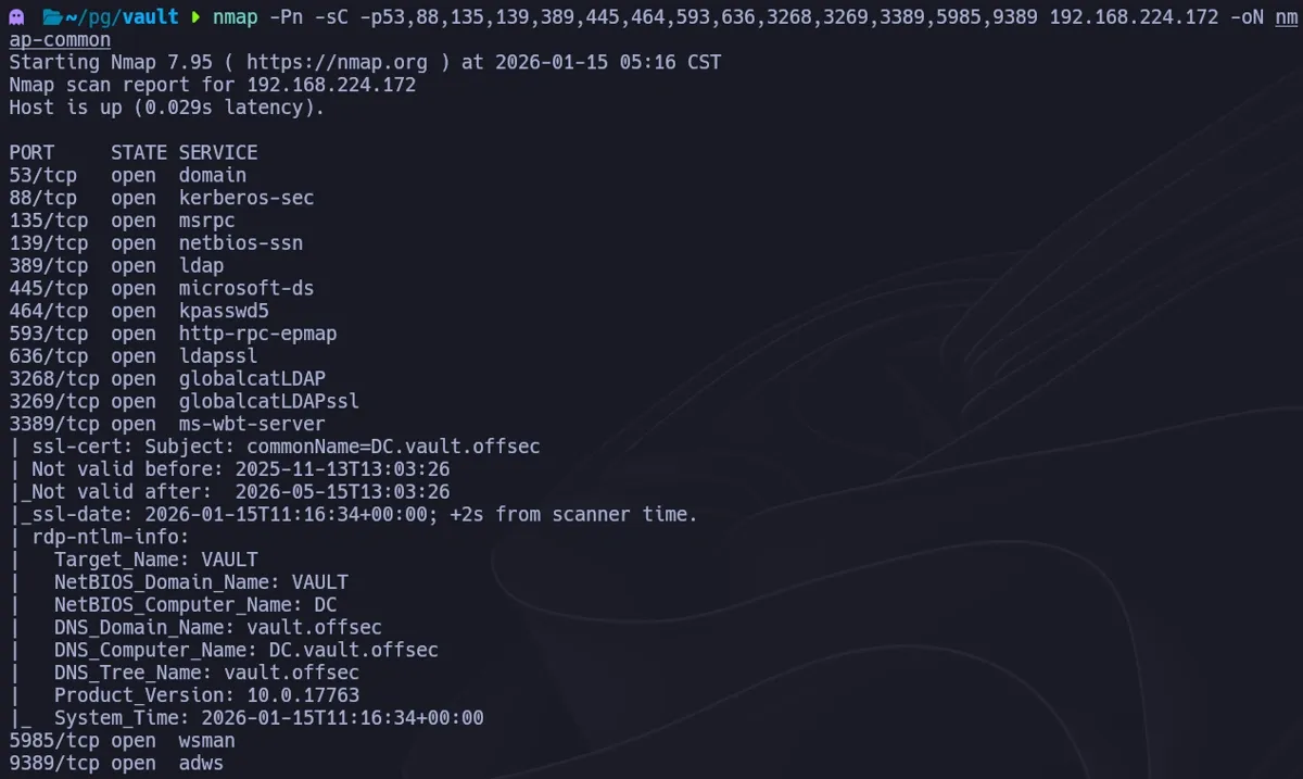 nmap common scan