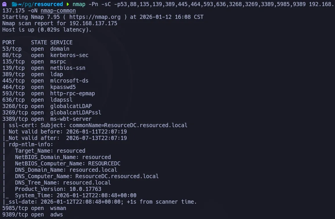 nmap common scan