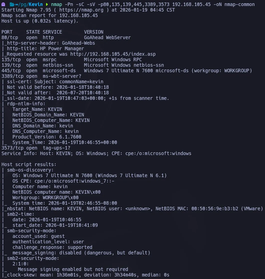 nmap common scan