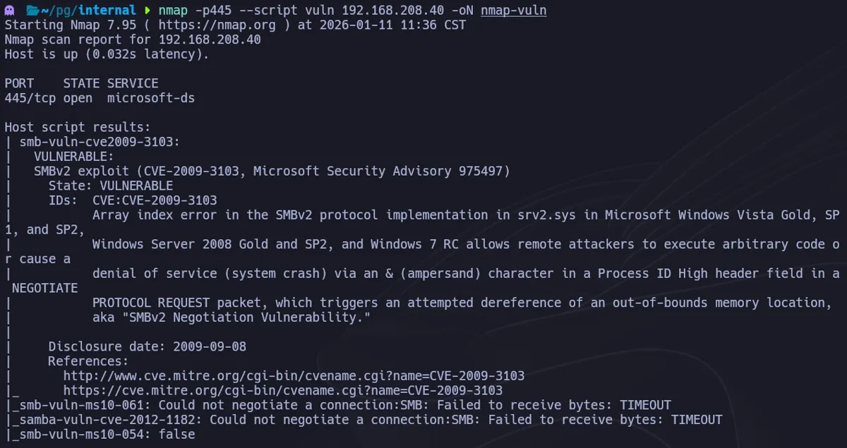 nmap vulnerability scan