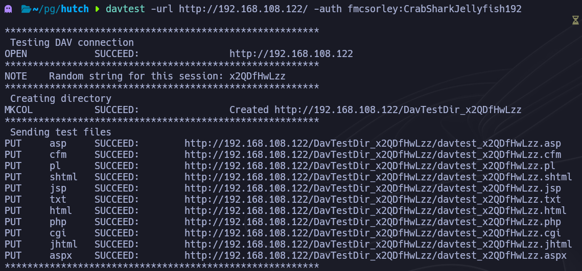 davtest con credenciales