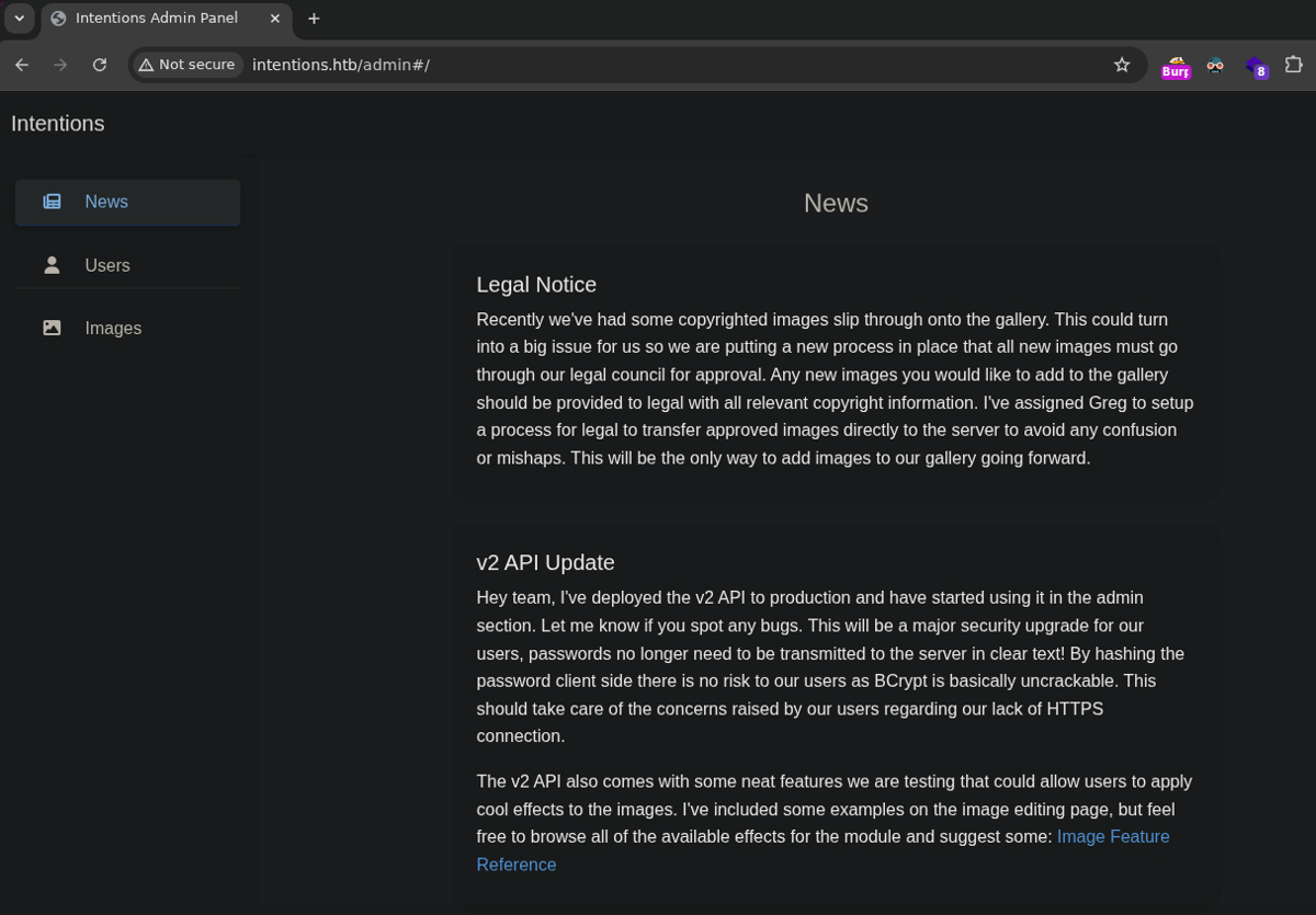 Admin dashboard accessible after authentication bypass as steve