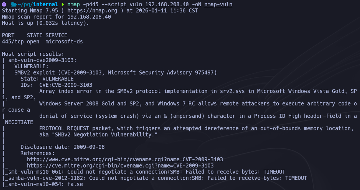 nmap vulnerability scan