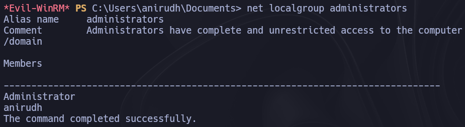 net localgroup administrators